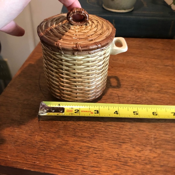 Vintage Otagiri Basket Weave Condiment/Jam Honey Pot & Knife Excellent condition - Picture 3 of 4